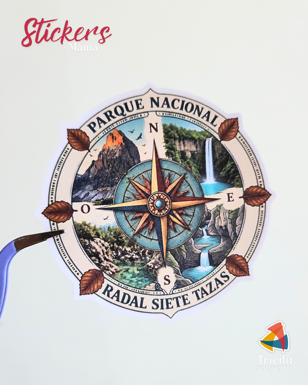 Sticker Brújula Paisajes Radal Siete Tazas - Imagen 2
